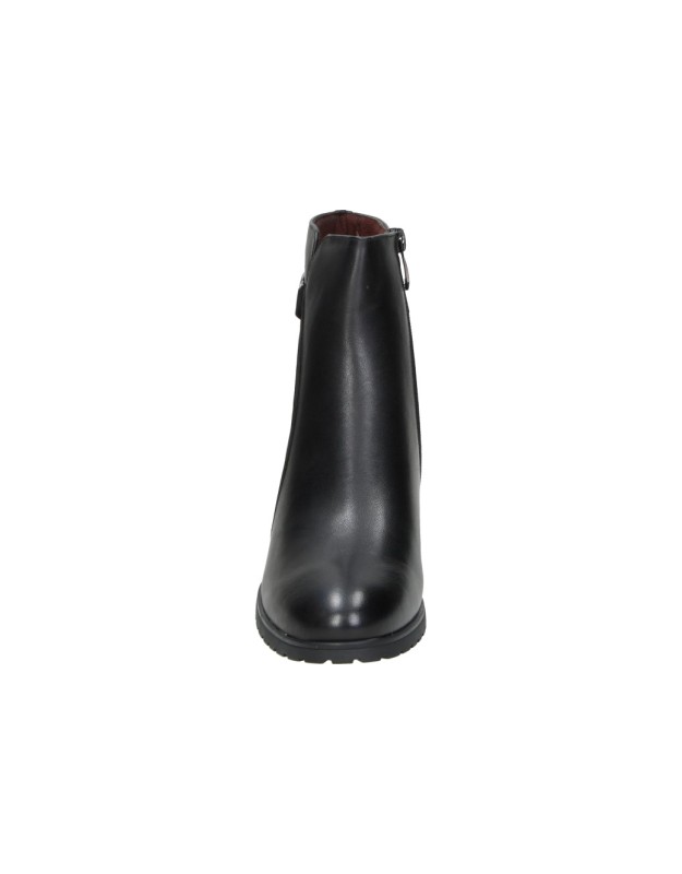 Botines de piel con tacón TREINTAS 4624 negros para mujer