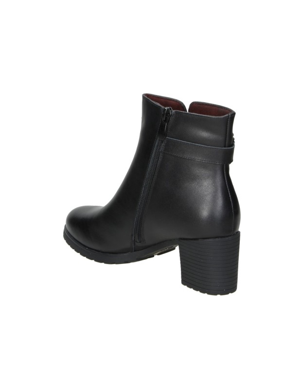 Botines de piel con tacón TREINTAS 4624 negros para mujer