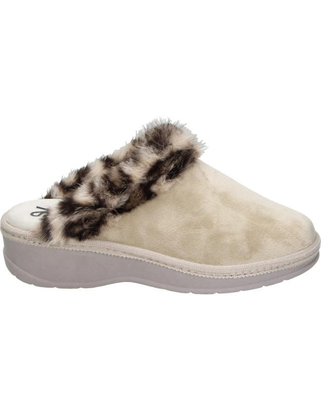 Pantuflas detalonadas SALVI 52l0560015 en beige con animal print
