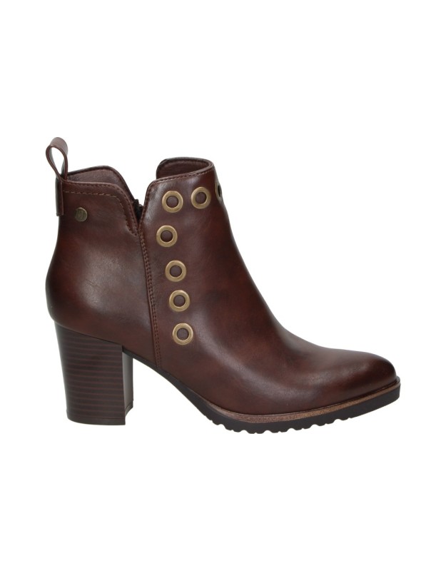 Botines con tacón alto HISPAFLEX 262008 en marrón para mujer