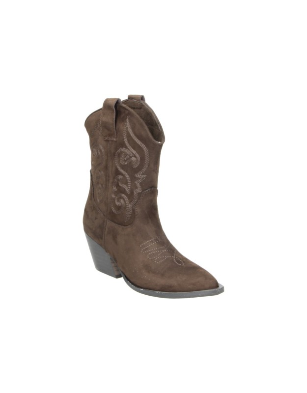 Botines cowboy con tacón SKYDIVA Cutie marrones para mujer