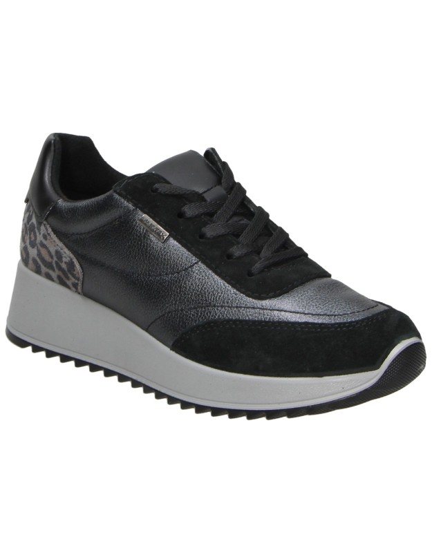 Zapatos de piel con cuña IMAC en negro para mujer 208398.7150.011