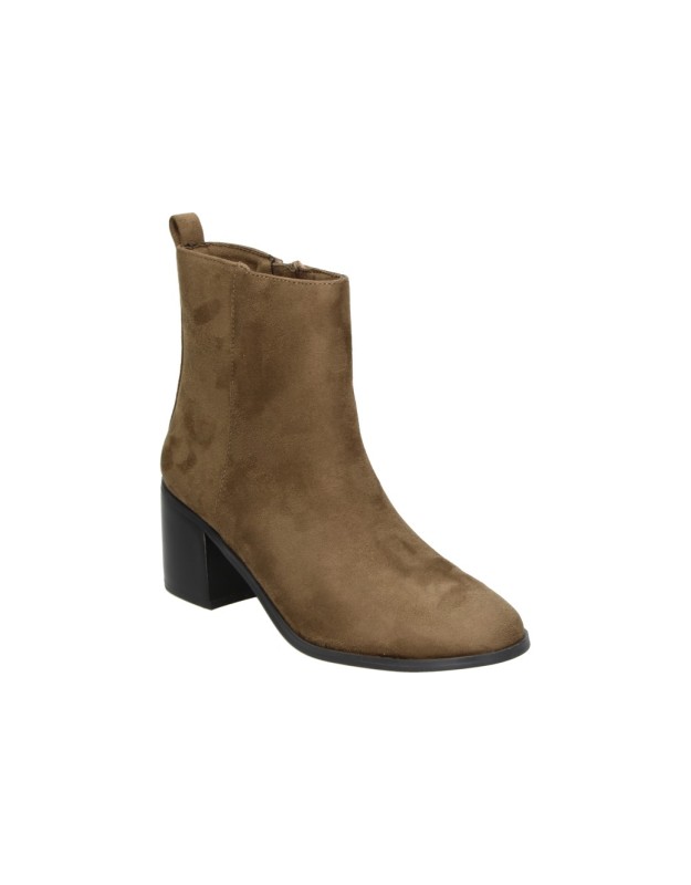 Botines de tacón SKYDIVA Revel en color camel para mujer