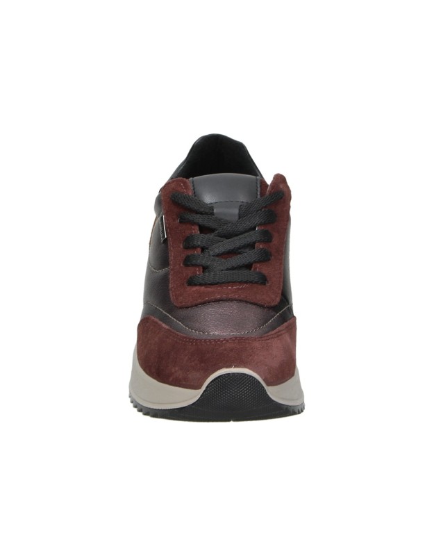 Zapatos de piel con cuña IMAC 208398.7147.019 burdeos para mujer