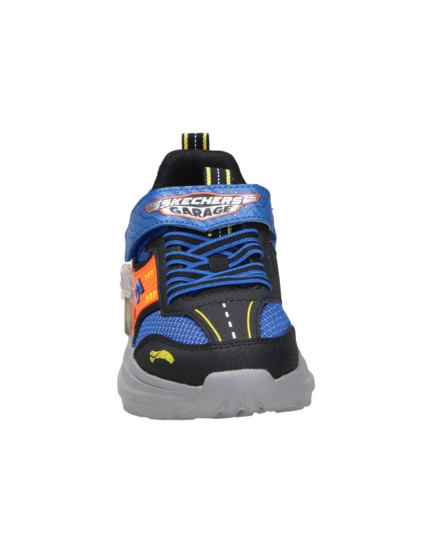 Zapatillas Skechers Garage azul y naranja para niño 402150l-bbor