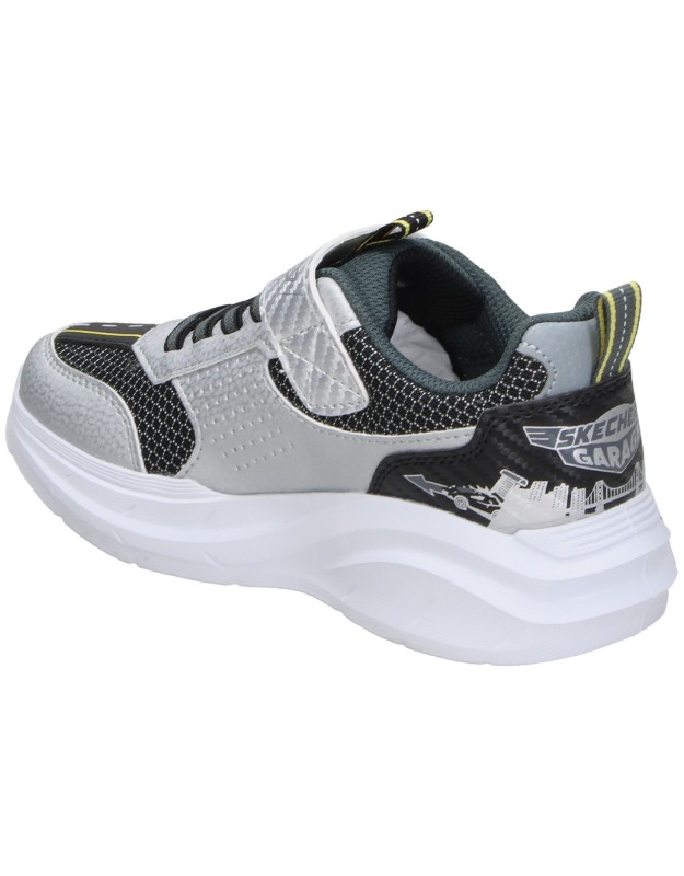 Zapatillas Skechers Garage gris y blanca para niño 402150l-slbk