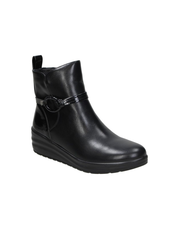 Botines con cuña AMARPIES amd31053 negros para mujer