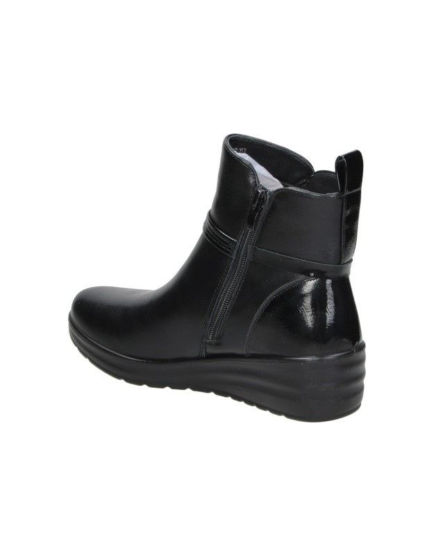 Botines con cuña AMARPIES amd31053 negros para mujer