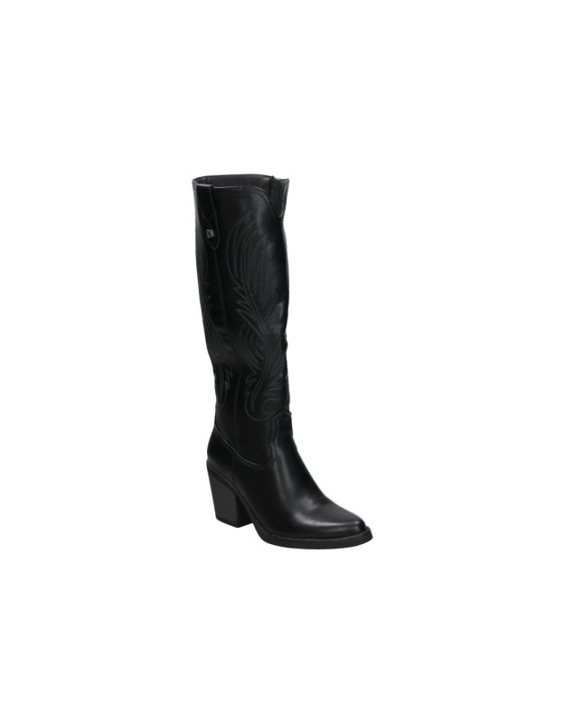 Botas cowboy de tacón Mustang Tijuana negras para mujer 56358