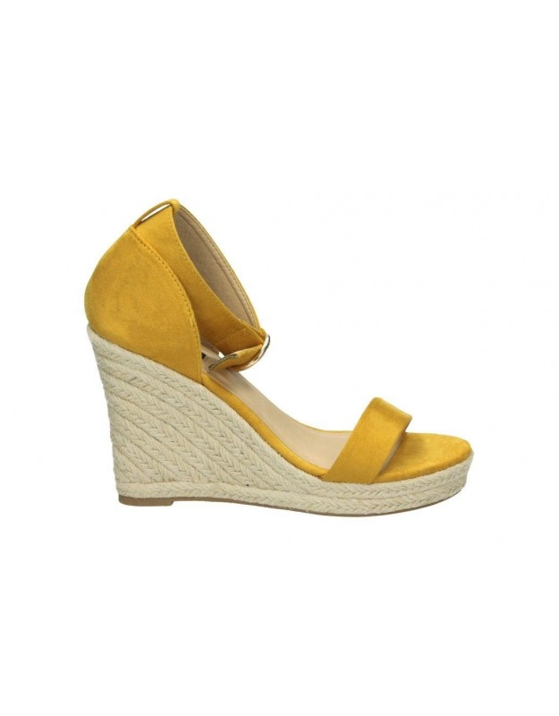 Sandalias para moda joven jack & jones amelia heeled cap amarillo